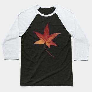 Red chestnut leaf from Brittany, France. Baseball T-Shirt